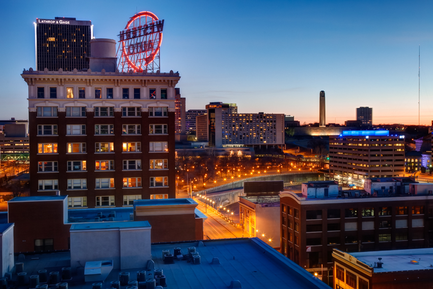 Kansas City from roof of Firestone Building