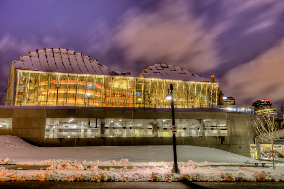 Kauffman Center in the Snow