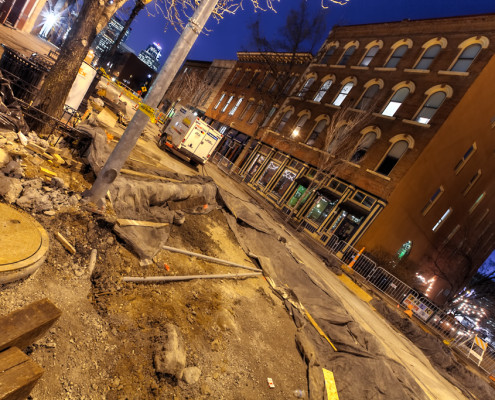 Kansas City's River Market Streetcar Construction