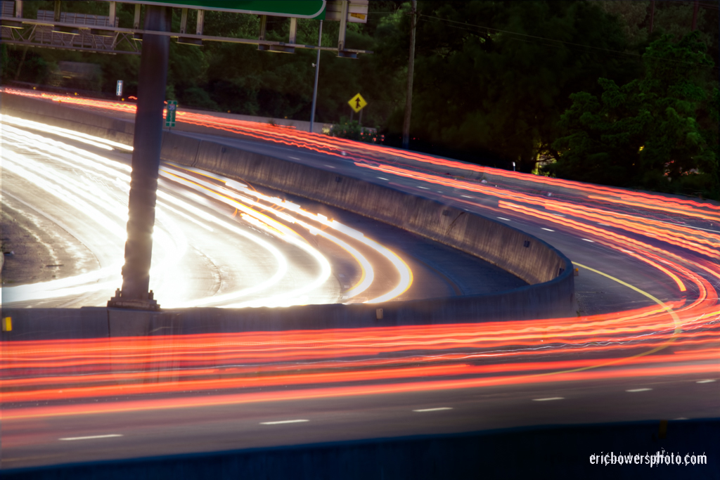 highway traffic motion light trails
