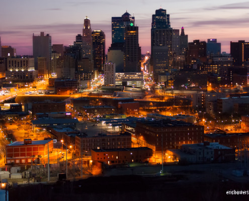 City Skyline at Dusk Aerial Photos