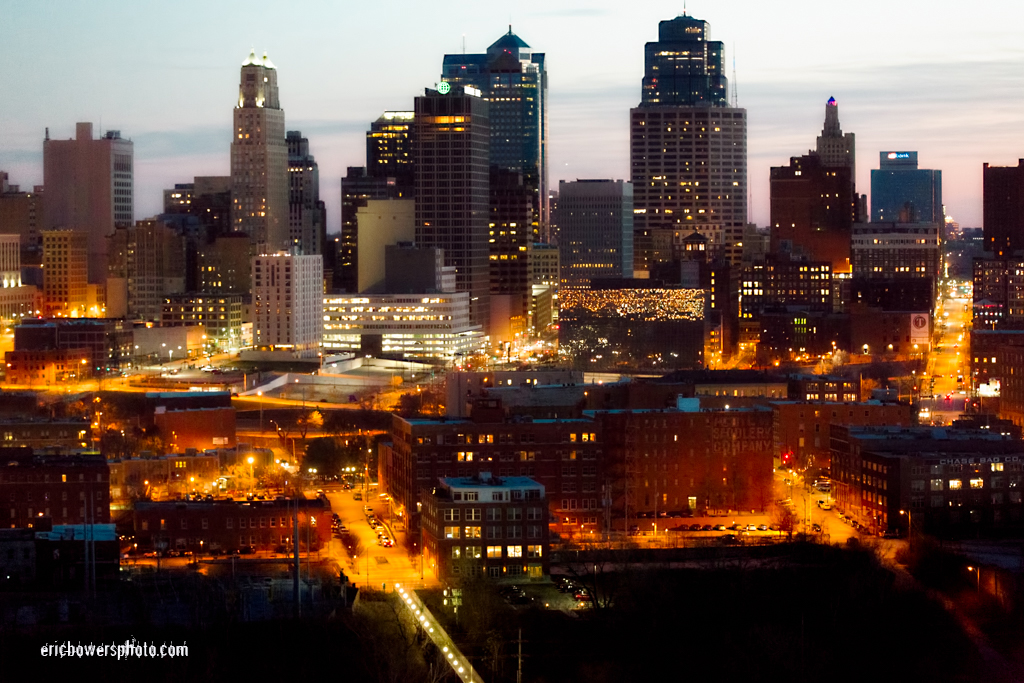 City Skyline at Dusk Aerial Photos