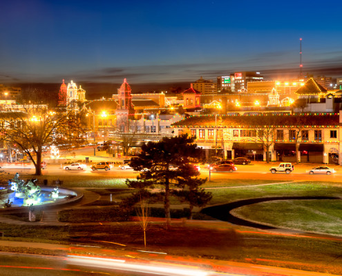 Kansas City Plaza Lights Panorama Photo