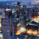 City Skyline Dusk Aerial Photography