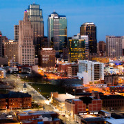 Kansas City Downtown Skyline Aerial Photo