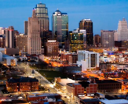 Kansas City Downtown Skyline Aerial Photo