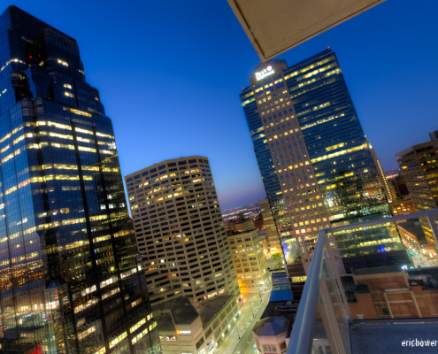 Kansas City Highrise Balcony View at Dusk