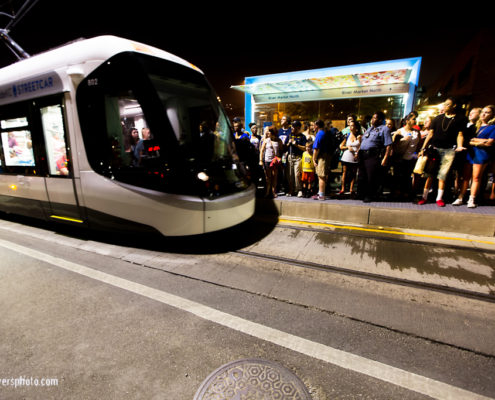 Kansas City Streetcar Platform after 4th of July Riverfest