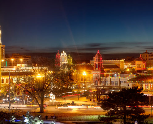 Kansas City Plaza Lights Panorama Photo