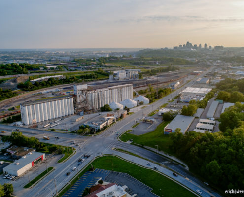 KCK to KCMO Aerial View from Rosedale Across State Line