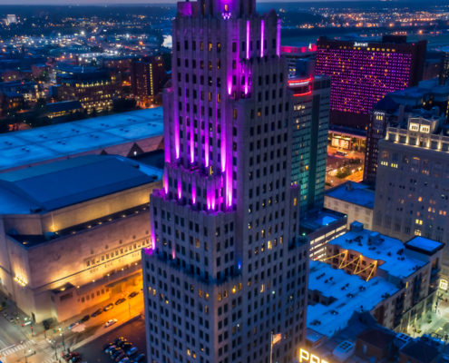 KC Power & Light Building Art Deco with LEDs