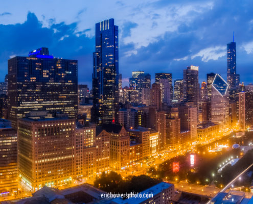 Chicago Loop Skyline Aerial Panoramic Pic