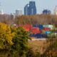 Shipping Containers With Downtown Kansas City MO