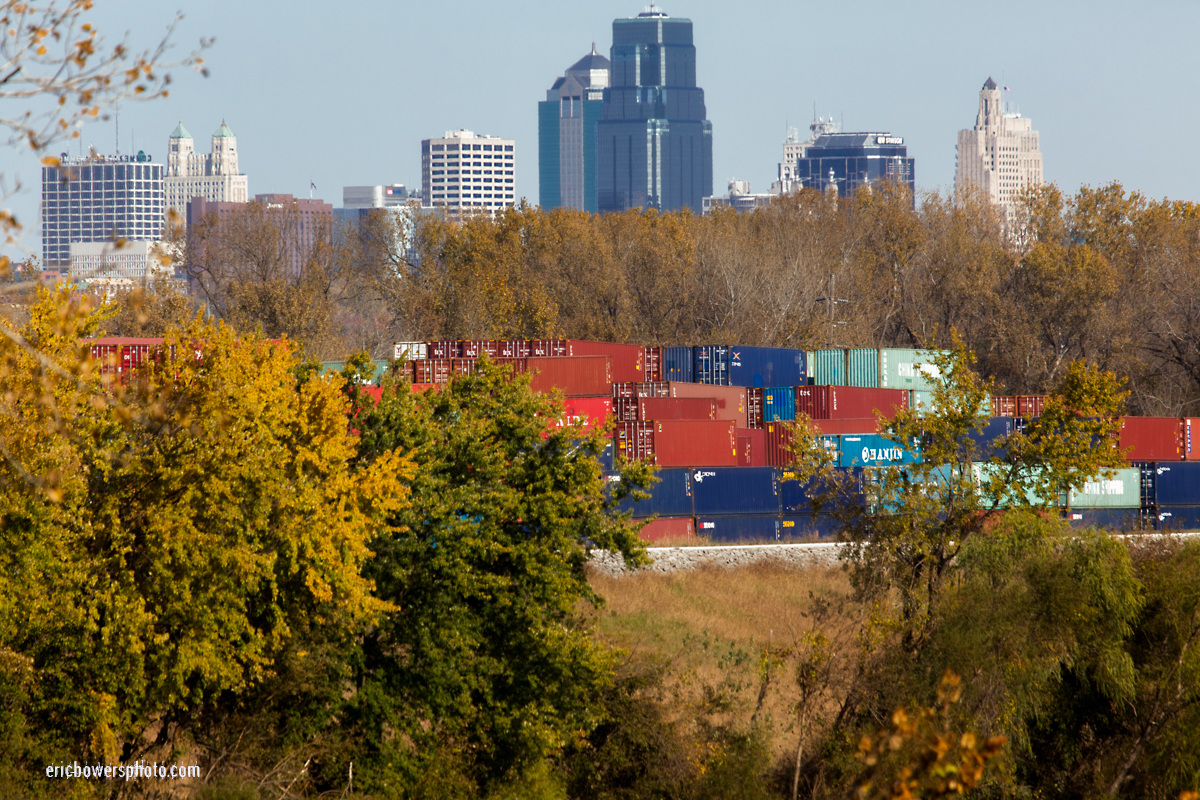Shipping Containers With Downtown Kansas City MO