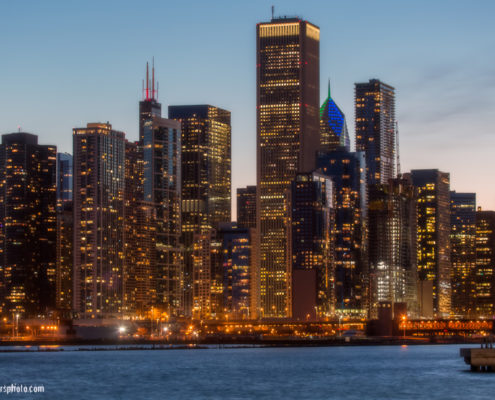 Chicago North Loop Skyscraper View from Navy Pier