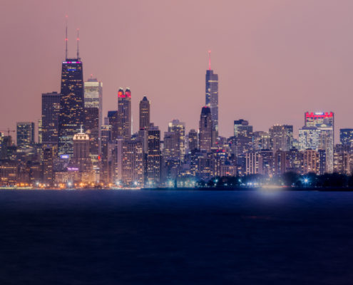 Chicago City Skyline at Night Pt 2