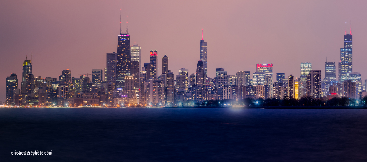 Chicago City Skyline at Night Pt 2