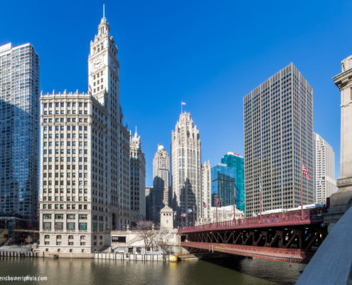 Chicago River and Michigan Avenue Daytime View