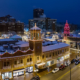 Kansas City Plaza Lights Drone Aerial View