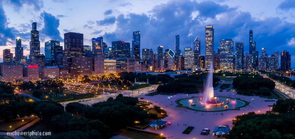 Chicago Skyline with Buckingham Fountain